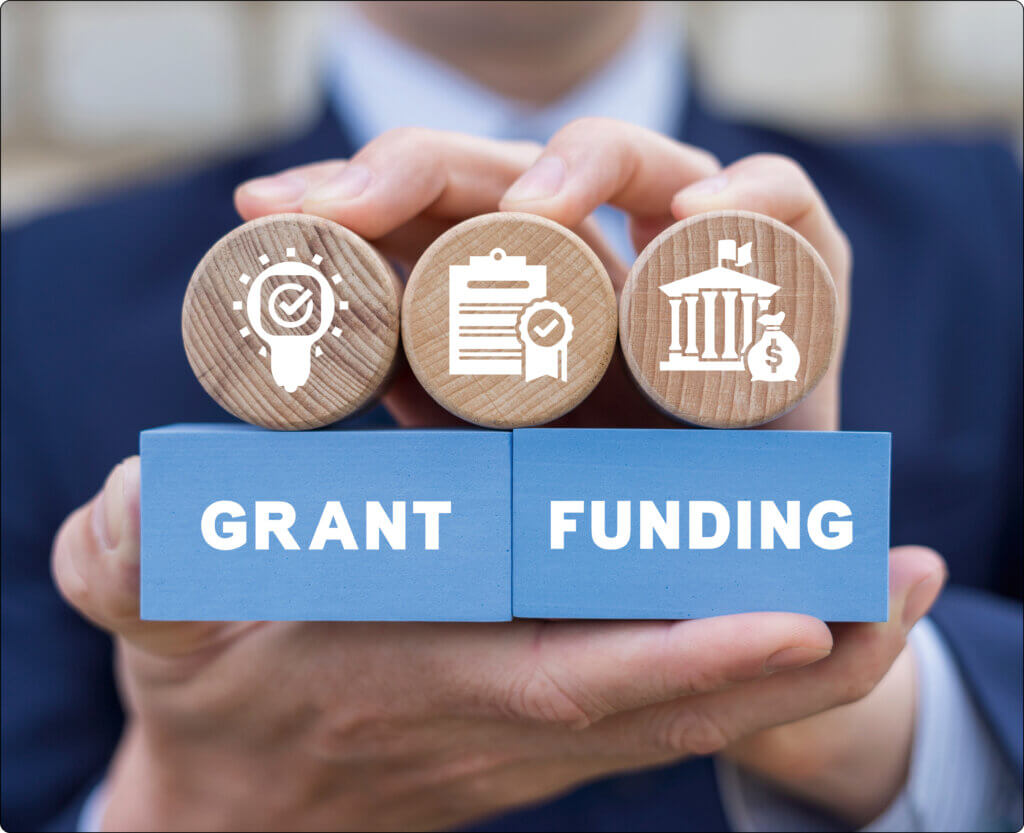 blocks showing grant and funding
